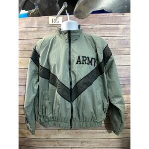 Army Jacket Men's Medium Gray Long Reflective Windbreaker 29x24 Military